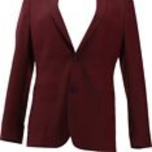 NEW JF J. FERRAR STRETCH SLIM FIT SUIT COOLMAX JACKET MEDIUM RED BIRDSEYE SMALL - Picture 2 of 10